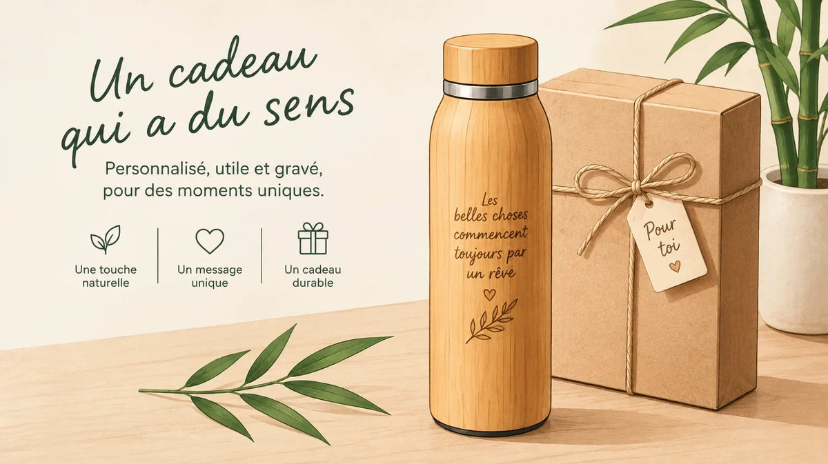 Porte-clés rond en bois personnalisable, une idée de cadeau gravé