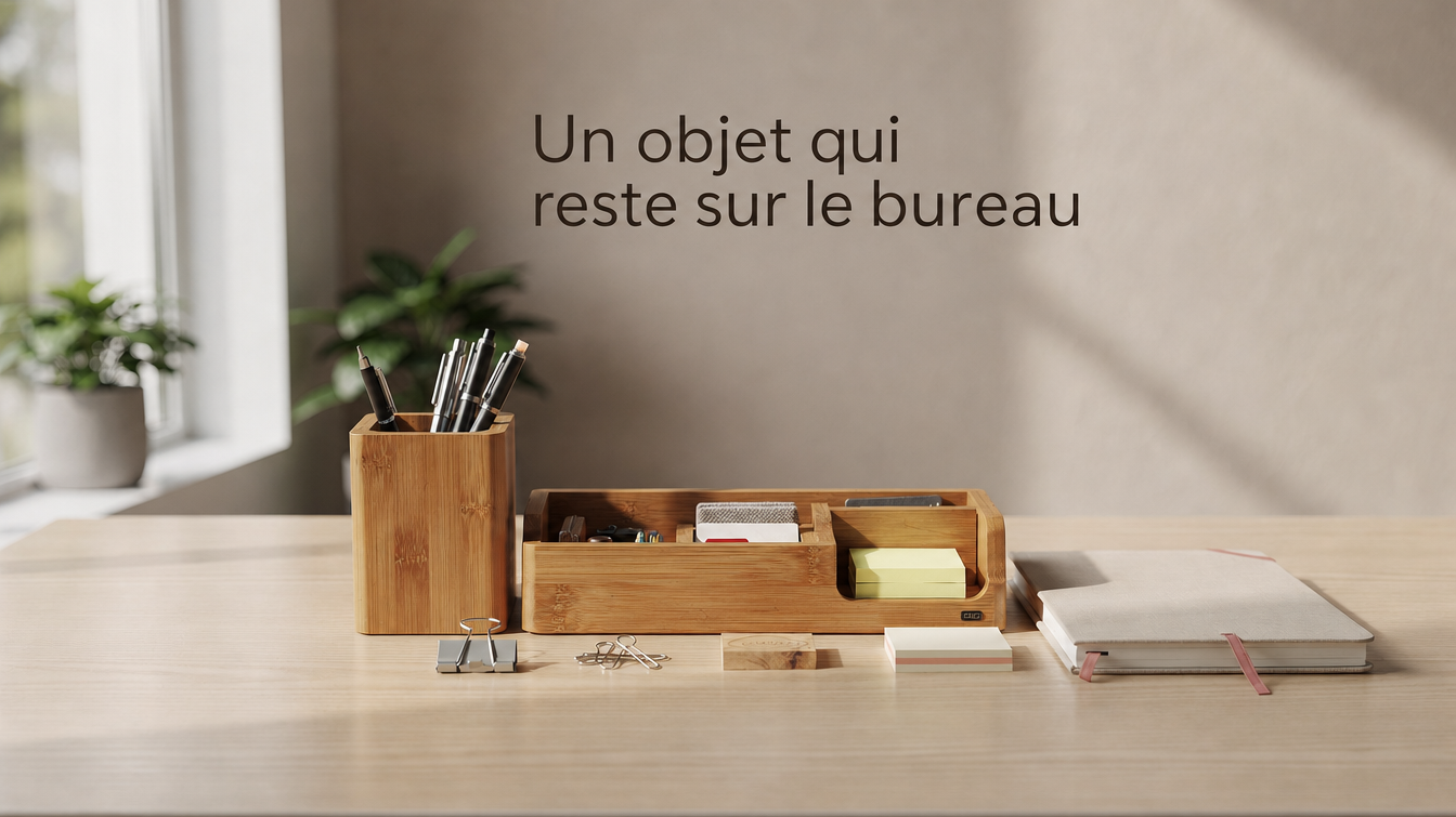 Set de bureau en bambou : le cadeau client qui reste sur la table