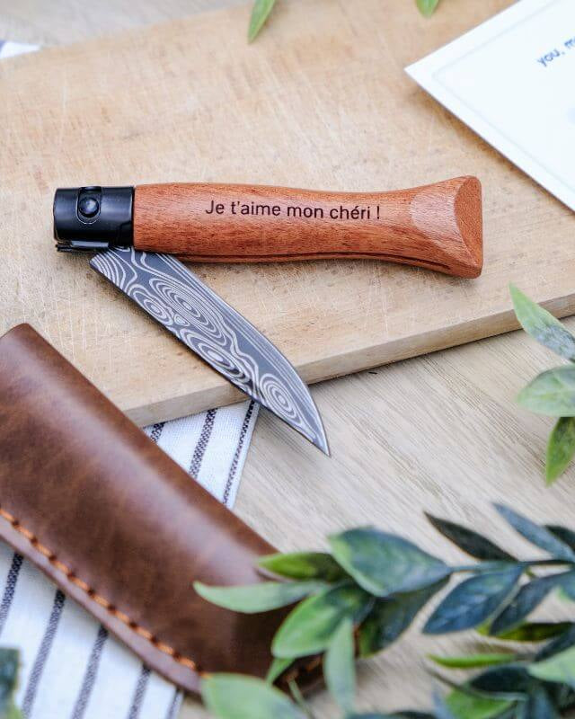 Couteau Pliable à Personnaliser avec Étui - My Bambou