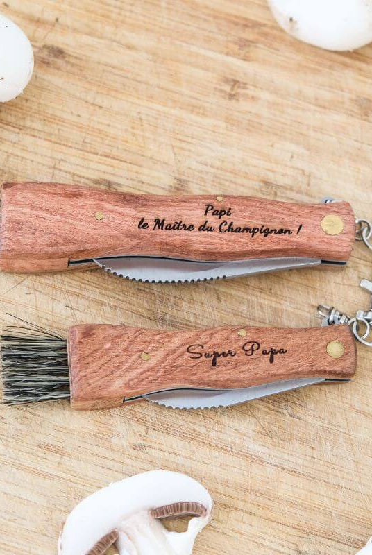 Couteau à Champignon 17cm à Personnaliser - My Bambou avec inscription personnalisée pour cueillettes.