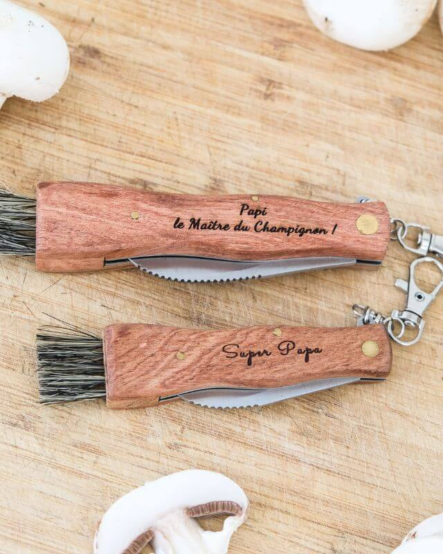 Couteau à Champignon 17cm à Personnaliser - My Bambou avec inscription personnalisée pour cueillettes.