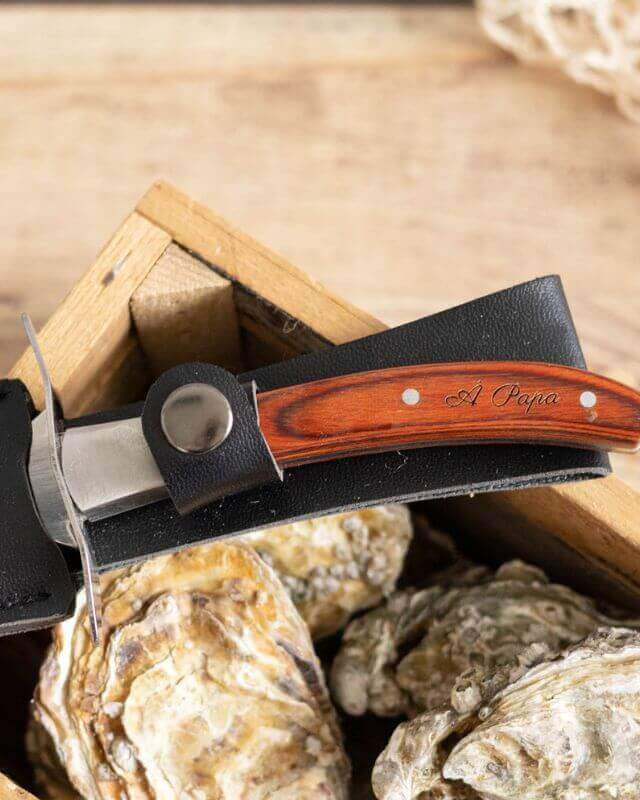 Couteau à Huîtres Personnalisable avec étui - My Bambou