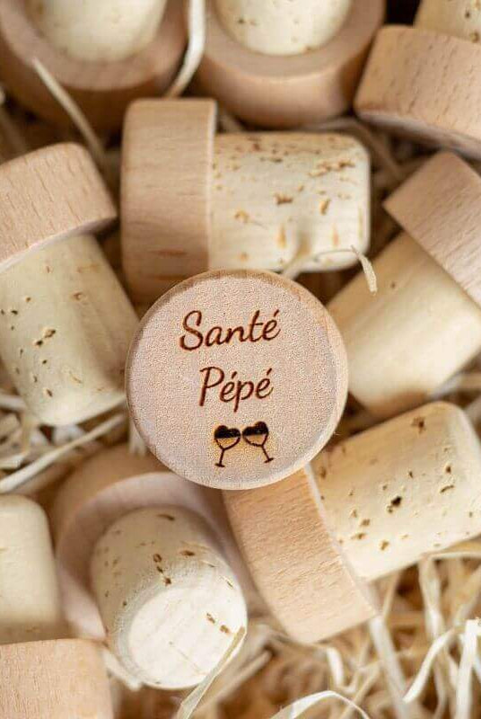 Bouchon Bouteille de Vin "Santé Pépé"