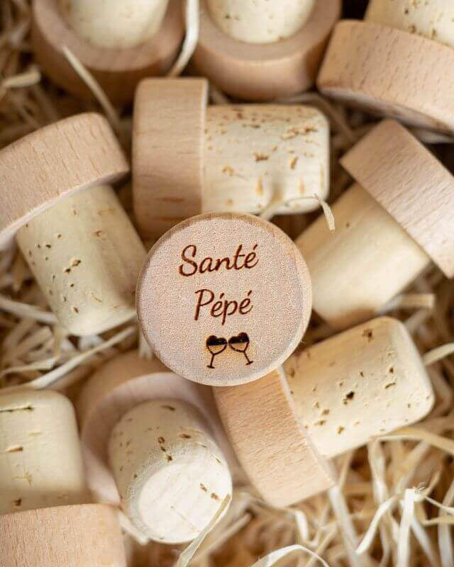 Bouchon Bouteille de Vin "Santé Pépé"