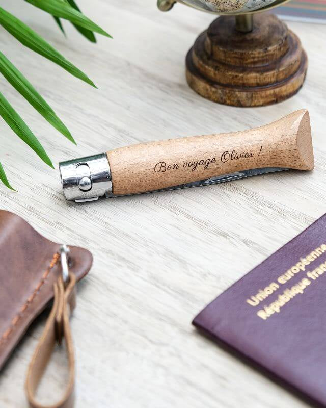 Couteau Pliable à Personnaliser avec Étui - My Bambou