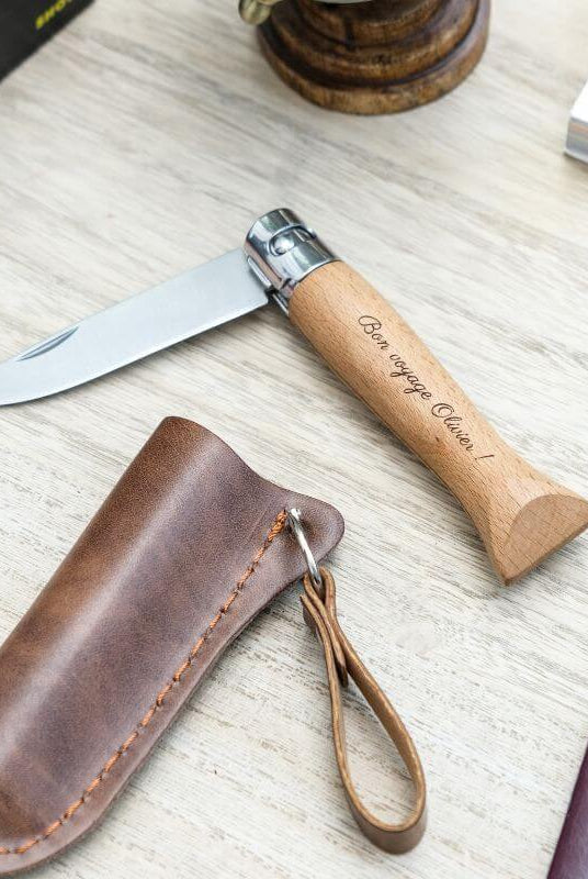 Couteau Pliable à Personnaliser avec Étui - My Bambou
