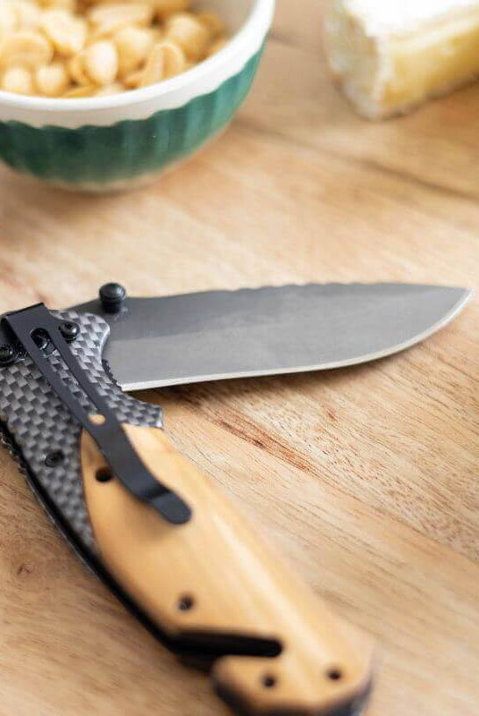 Couteau En Bois de Noyer à Personnaliser - My Bambou