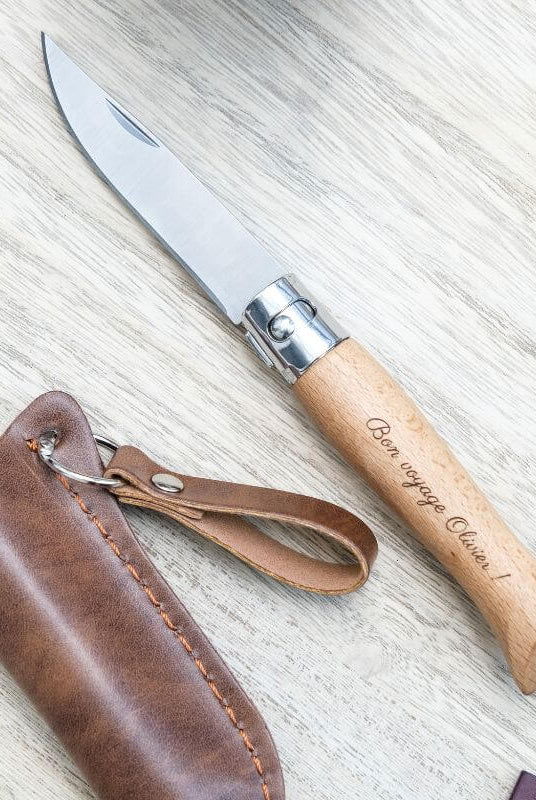 Couteau Pliable à Personnaliser avec Étui - My Bambou