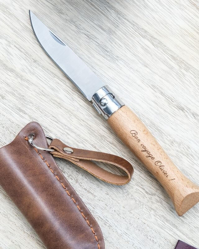 Couteau Pliable à Personnaliser avec Étui - My Bambou