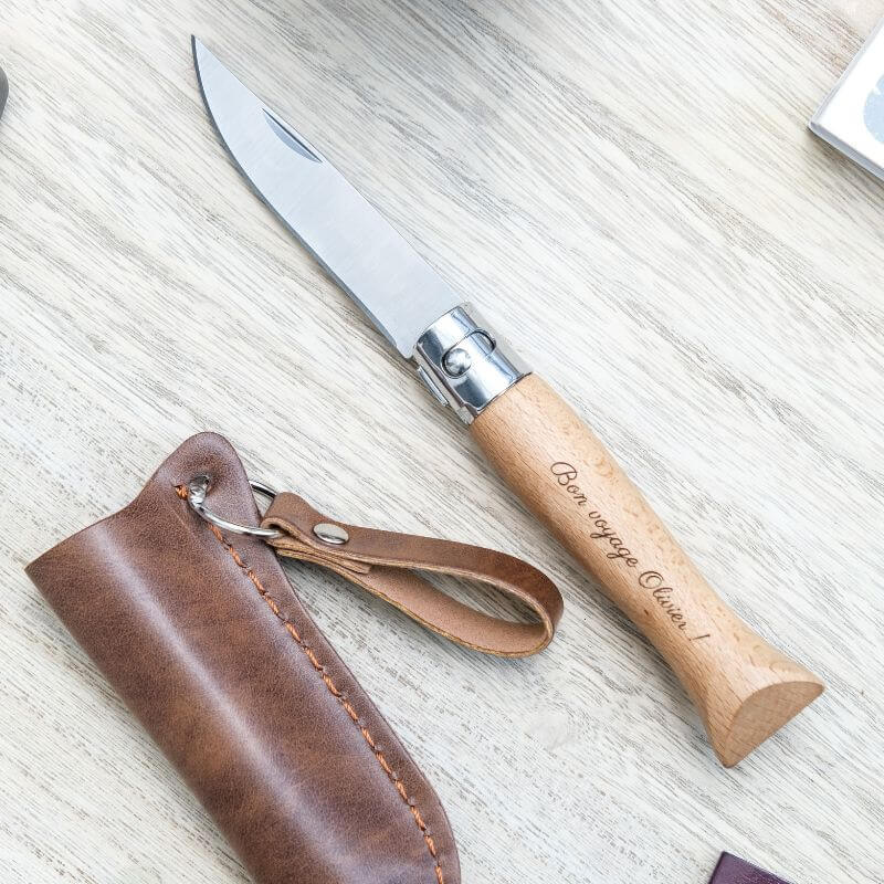 Couteau Pliable à Personnaliser avec Étui - My Bambou