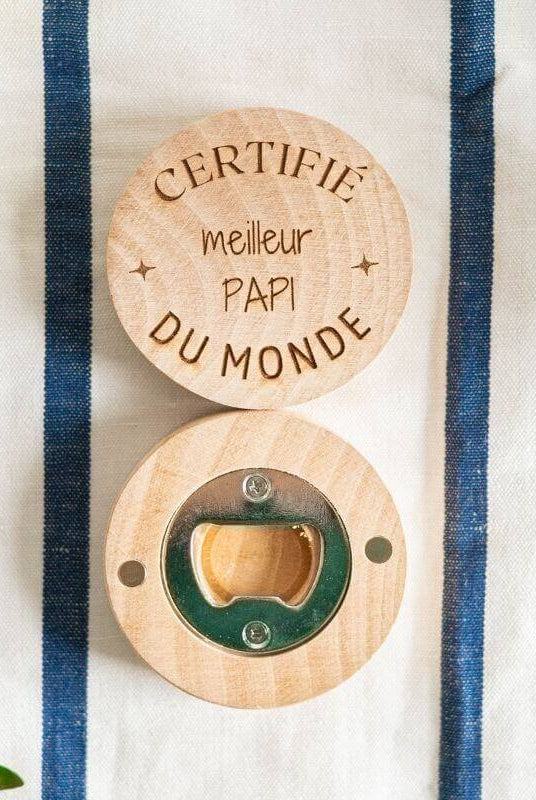 Décapsuleur Rond "Bonne fête Papi" 4 Modèles - My Bambou