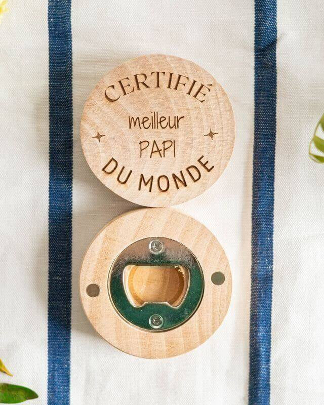 Décapsuleur Rond "Bonne fête Papi" 4 Modèles - My Bambou