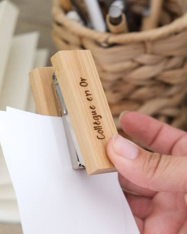 Agrafeuse à Personnaliser en Bambou