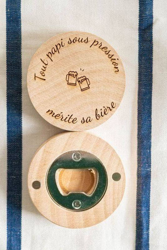 Décapsuleur Rond "Bonne fête Papi" 4 Modèles - My Bambou