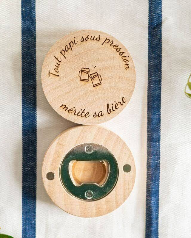 Décapsuleur Rond "Bonne fête Papi" 4 Modèles - My Bambou