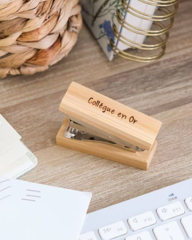 Agrafeuse à Personnaliser en Bambou