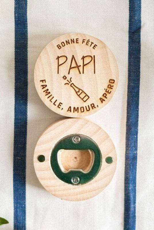 Décapsuleur Rond "Bonne fête Papi" 4 Modèles - My Bambou