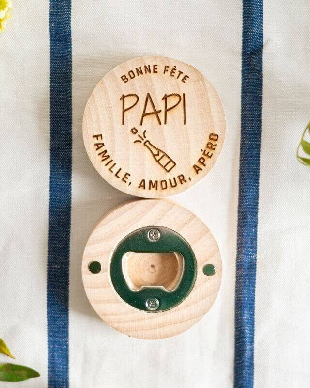 Décapsuleur Rond "Bonne fête Papi" 4 Modèles - My Bambou
