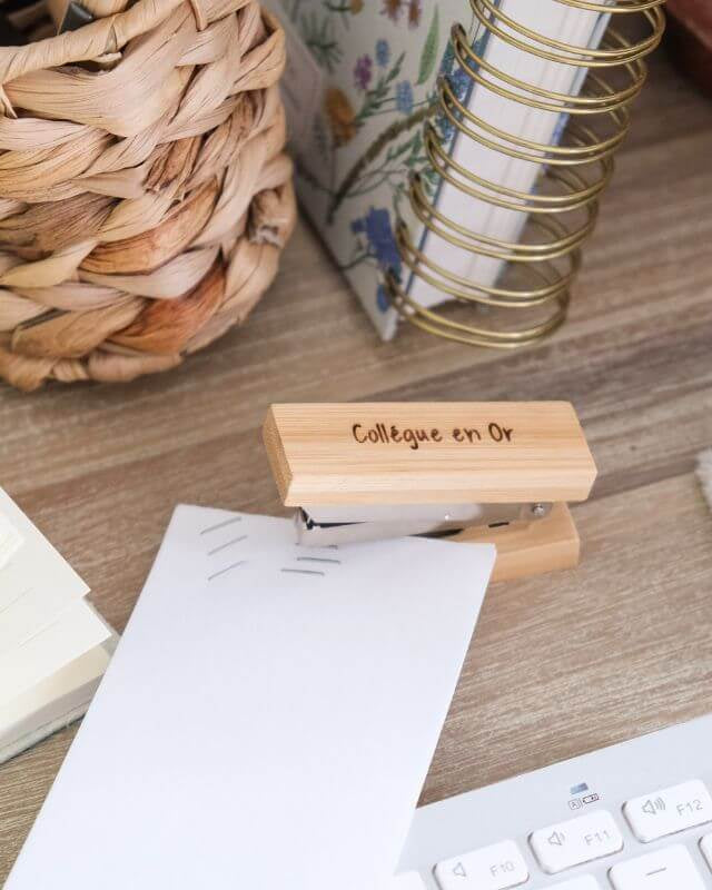 Agrafeuse à Personnaliser en Bambou