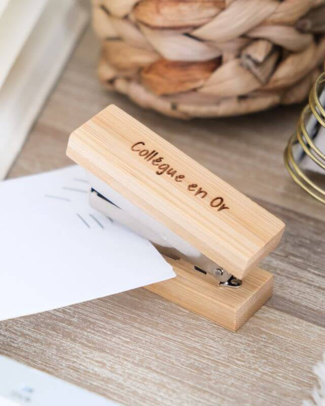 Agrafeuse à Personnaliser en Bambou