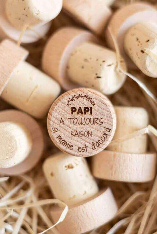 Bouchon Bouteille de Vin "Papi a toujours raison"