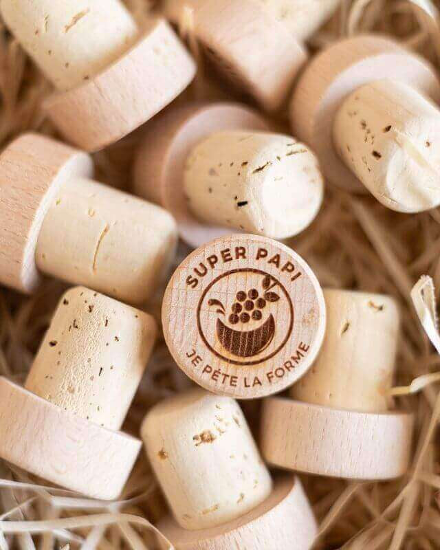 Bouchon Bouteille de Vin "Bonne Fête Papi"