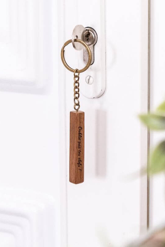 Porte-Clés en Bois de Noyer à Personnaliser - My Bambou