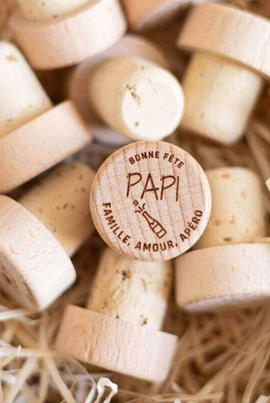 Bouchon Bouteille de Vin "Bonne Fête Papi"
