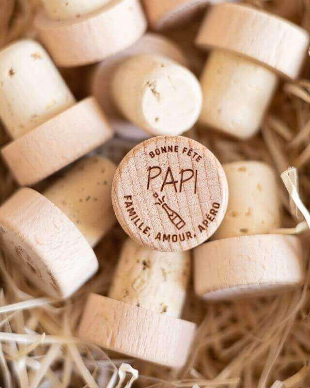 Bouchon Bouteille de Vin "Bonne Fête Papi"