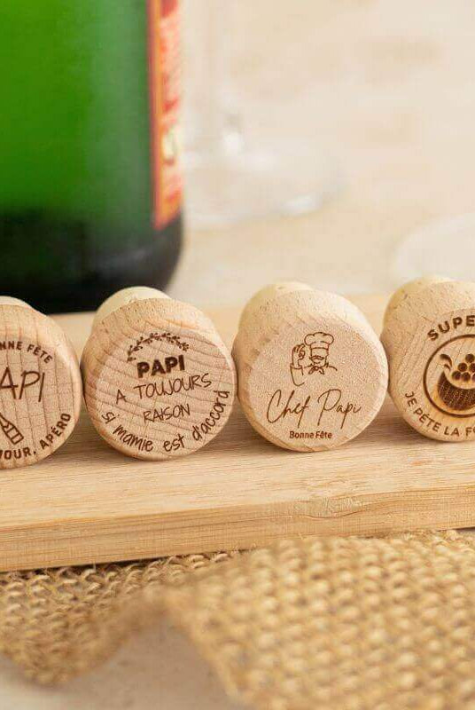 Bouchon Bouteille de Vin "Papi a toujours raison"