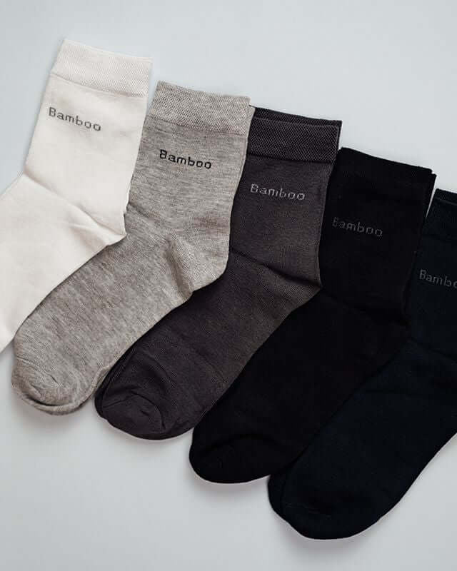 Lot de 5 Paires de Chaussettes Hautes - My Bambou, chaussettes en bambou confortables et écologiques.