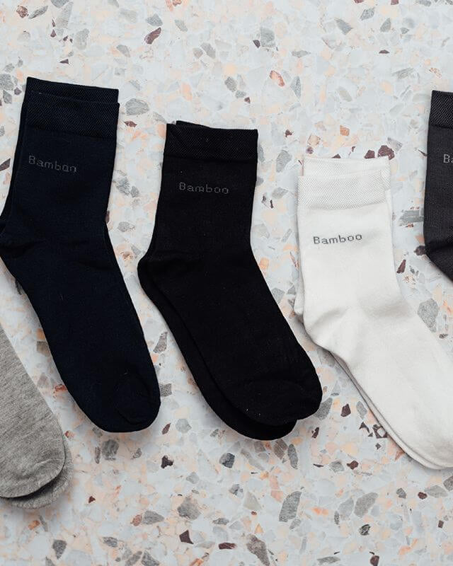 Lot de 5 Paires de Chaussettes Hautes - My Bambou en bambou, confort ultime, éco-responsables.