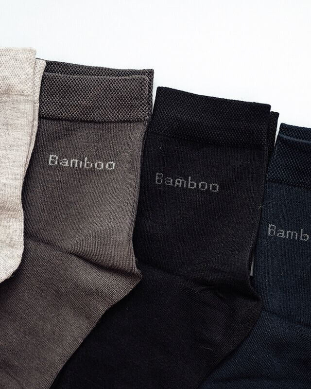 Lot de 5 Paires de Chaussettes Hautes - My Bambou en fibres de bambou, confort et style au quotidien.