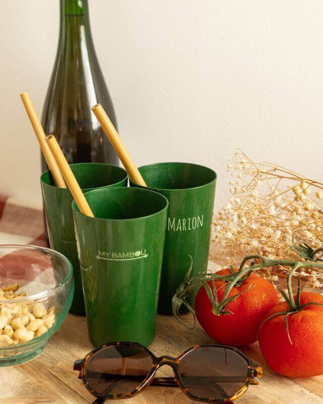 Eco Cup Compostable Vert à Personnaliser - My Bambou