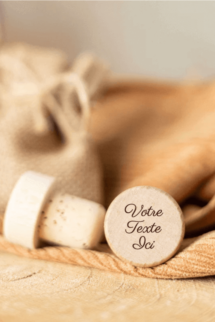 Bouchon Bouteille de Vin en Bois à Personnaliser