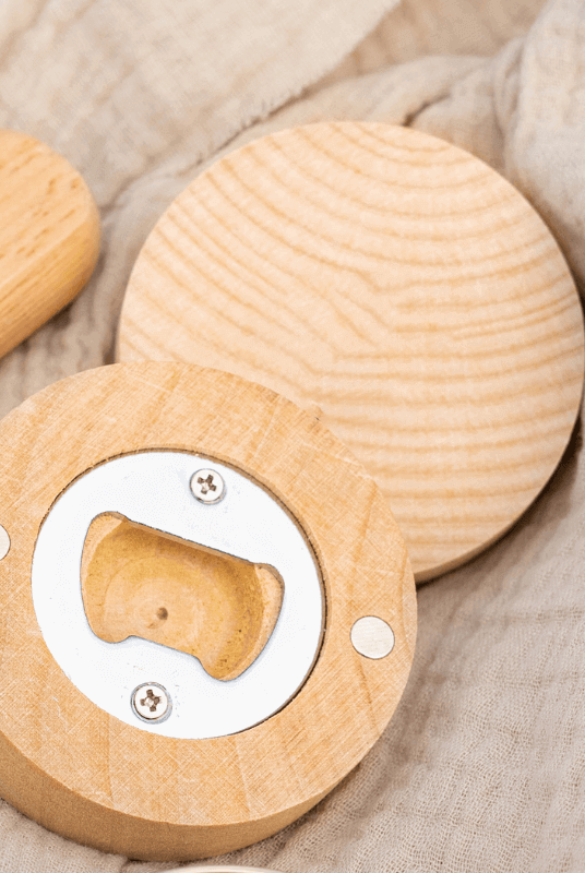 Décapsuleur Rond Personnalisé en Bois - My Bambou