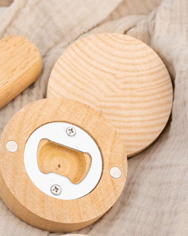 Décapsuleur Rond Personnalisé en Bois - My Bambou