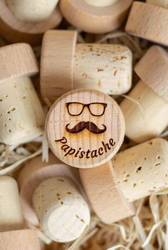 Bouchon Bouteille de Vin "Papistache"