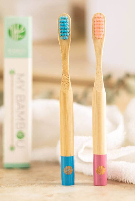 Brosse à Dents Bambou Enfant Rose & Bleu - My Bambou