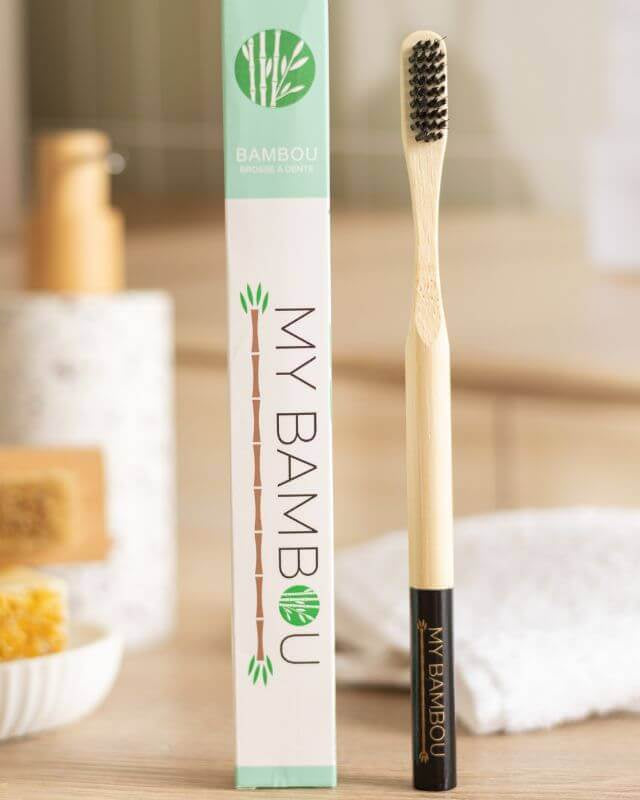 Brosse à Dents Bambou Noir Poils Medium - My Bambou