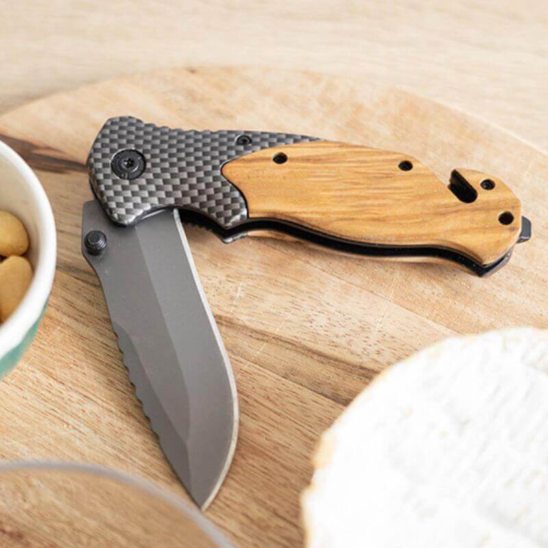 Couteau En Bois de Noyer à Personnaliser - My Bambou