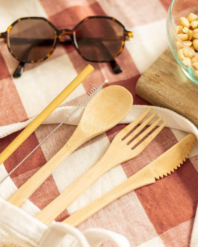 Set Couverts Bambou + Paille à Personnaliser- My Bambou