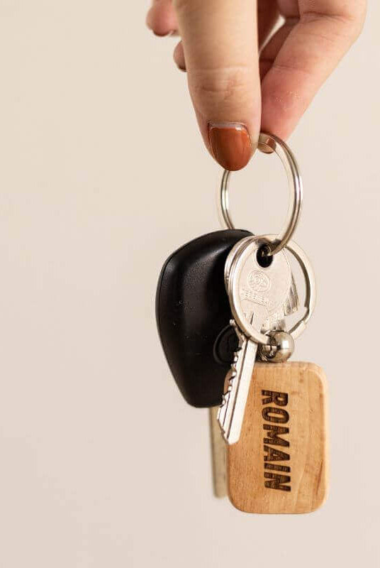 Porte-Clés Bois à Personnaliser Rectangle Arrondi - My Bambou