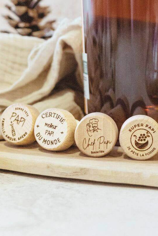 Bouchon Bouteille de Vin "Bonne Fête Papi"