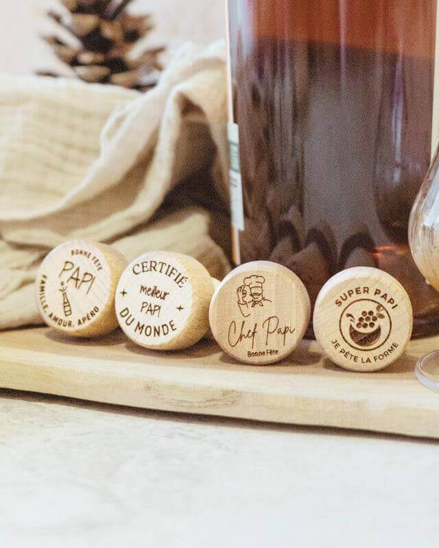 Bouchon Bouteille de Vin "Bonne Fête Papi"