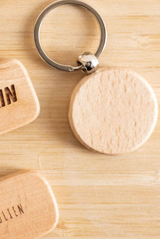 Porte Clés Personnalisable Rond en Bois - My Bambou
