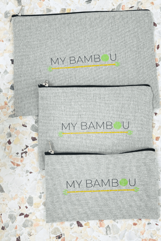 Pochette en Coton Recyclé Gris Galet - My Bambou - My Bambou