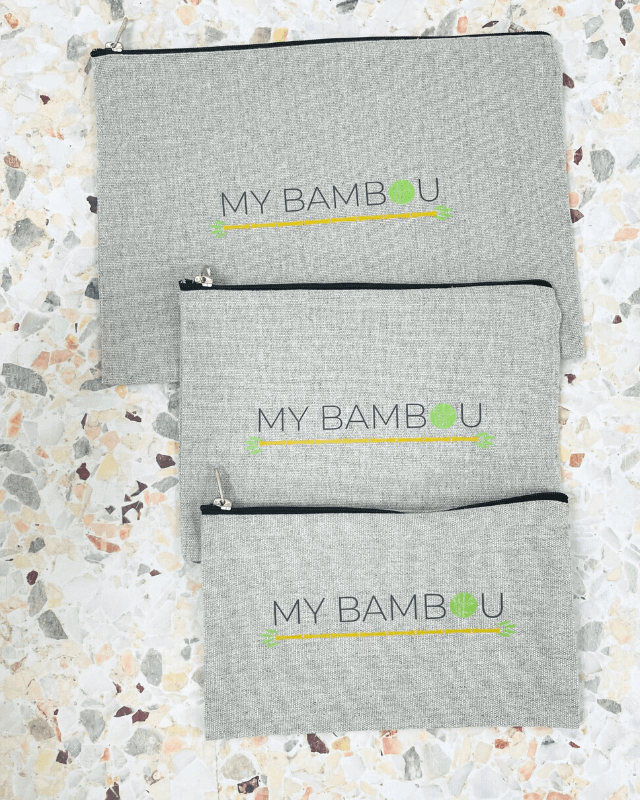 Pochette en Coton Recyclé Gris Galet - My Bambou - My Bambou