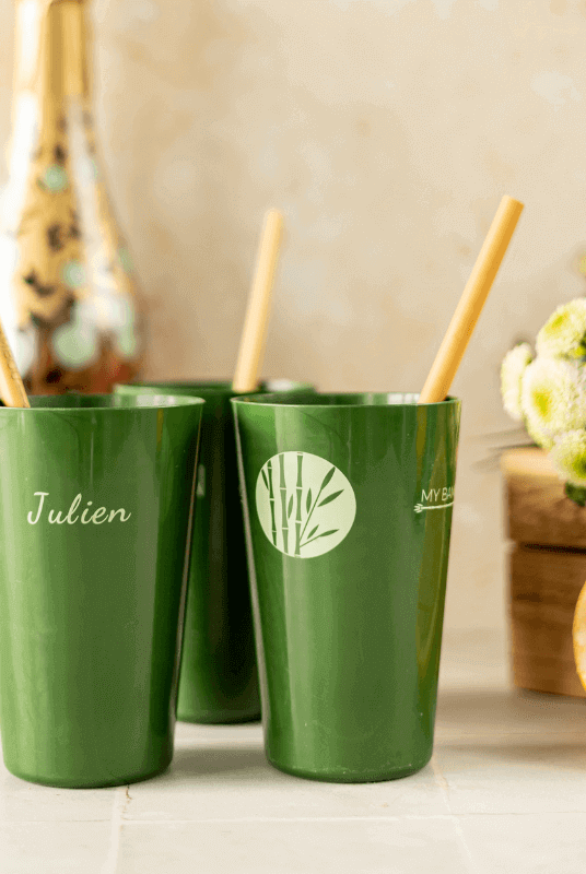 Eco Cup Compostable Vert à Personnaliser - My Bambou