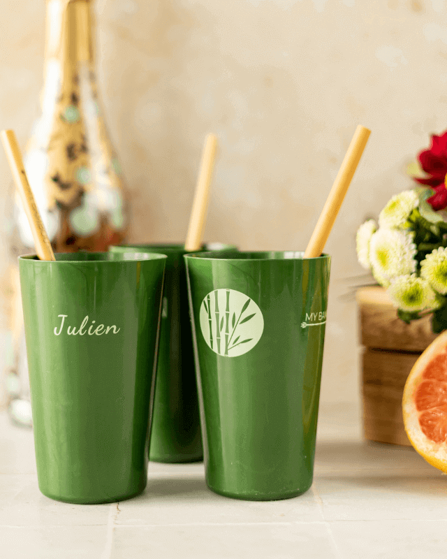 Eco Cup Compostable Vert à Personnaliser - My Bambou